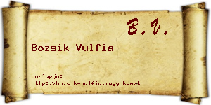 Bozsik Vulfia névjegykártya